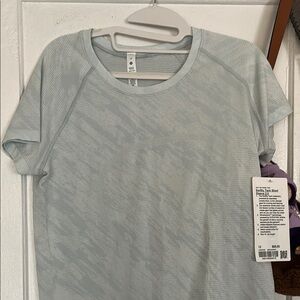 Light Blue Lululemon Short Sleeve Athletic Top